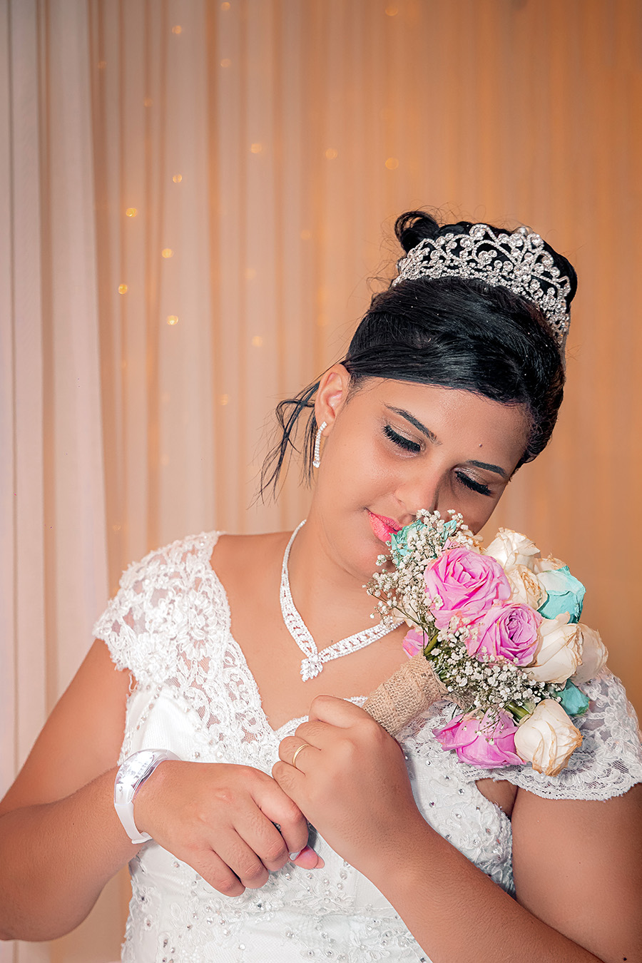 Momento emocionante de casamento